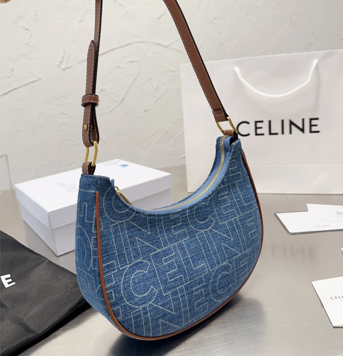 Denim woman Celine handbag